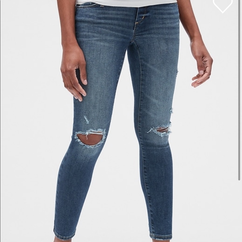 Gap Maternity Jeans Full Panel Distressed Jegging